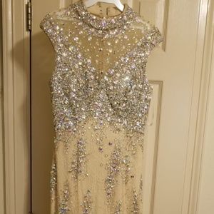 Nude/ivory bedazzled dress